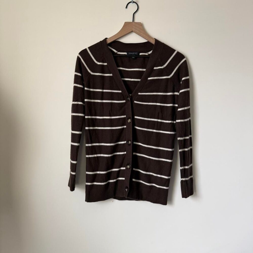 Banana Republic Striped Brown Cardigan